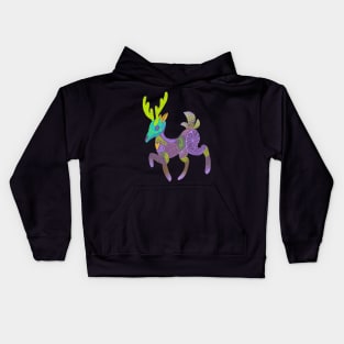 Whimsical Purple Cactus Deer Alebrije Kids Hoodie